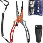 Pristis UTA II Fishing Pliers, Multi-Function Gear for Experts, Saltwater Resistant Teflon Coated Hook Remover, Stainless Steel Top & Aluminum Body Split Ring Fly Fishing Equipment, Bass Fishing Gift