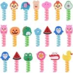 ASTARON 20 Pcs Cartoon Charger Cable Protectors USB Charger Cable Saver Silicone Flexible Cable Wire Protectors for Most Cellphone Data Lines Phone Accessory (Random Style)