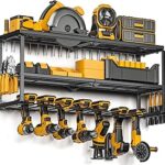 Spampur Power Tool Organizer for Tool Storage, Drill Holder Wall Mount with Charging Station, Tool Holder and Storage Rack for Garage Organization, Heavy Duty Metal Tool Shelf with Battery Holder Brand: Spampur
