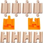 Orbrium 8 + 2 Exclusive Bonus Pcs Wooden Train Track Male-Male Female-Female Adapter Pack Fits Thomas Brio Chuggington Wood Track