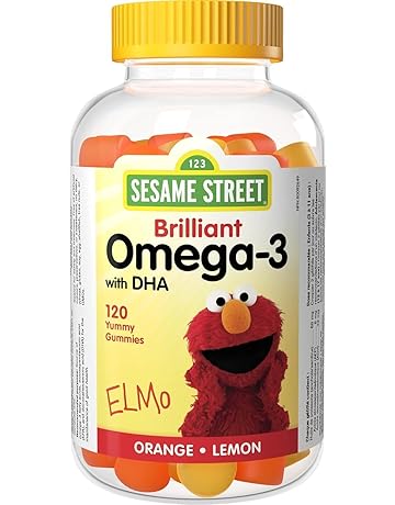 Sesame Street Brilliant Omega-3 Kids Gummy with DHA by Webber Naturals, 120 Gummies, For Children Age 3 and Up