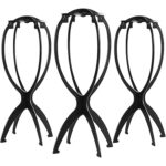 Dreamlover Wig Stands for Multiple Wigs, Foldable Wig Head Stands, Black Hat Stands for Display, 3 Pack