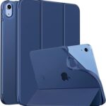 MoKo Case for New iPad 10th Generation Case 2022, iPad 10.9 Case with Soft TPU Translucent Frosted Back Cover, Slim Shell Stand Protective Case with Auto Wake/Sleep, Support Touch ID, Navy Blue