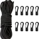 1/4" Elastic Bungee Shock Cord 26 Feet with 10Pcs Cord Hook Suitable for Kayaks Boat Camping Accessories Exercise Fitness and Outdoor Enthusiasts