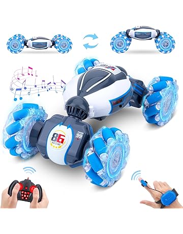Dysaim Remote Control Car, Gesture Sensing RC Stunt Car Toys, 2.4GHz 4WD RC Drift Car, Creative Gifts for Kids Boys Girls Ages 6+, Double Sided Rotating Off Road Vehicle 360° Flips with Lights Music