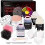 CHASPA Halloween Liquid Latex Special Effects SFX makeup kit for Fake Scar Wound Makeup - Scar Wax + 2 Btl Fake Blood + 2 Btl Liquid Latex + Spatula Tool + 2Pcs Stipple Sponge for Halloween Cosplay