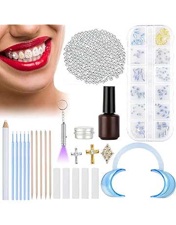 Tooth Gem Kit,Tooth Gems DIY Crystals Jewelry with Light,Include Dental Grade Adhesive, Professional Fashionable Tooth Gems Kit for Teeth, Long Lasting Sparkle Unleash Your Sparkly Smile